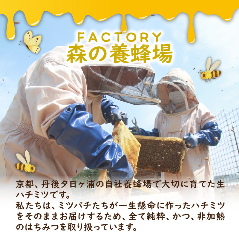 【送料無料】京都・丹後産 純粋ハチミツ 森の百花蜜(300g) 自家製蜂蜜
